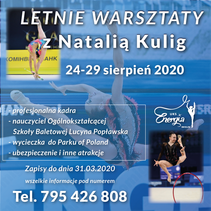 Letnie warsztaty z Natalią Kulig Zapraszamy na letnie warsztaty z Natalią Kulig